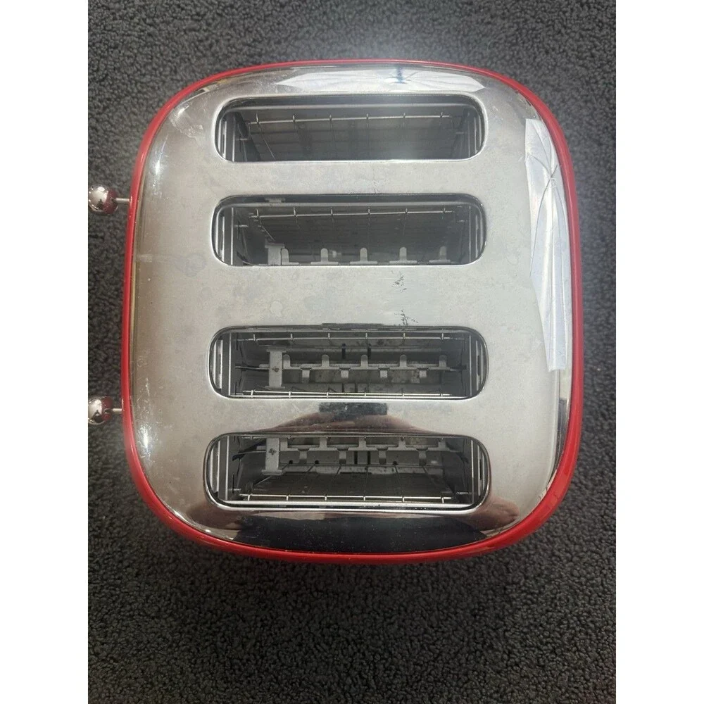 SMEG 4-Slice Retro Style Toaster [TSF03], Red Clean